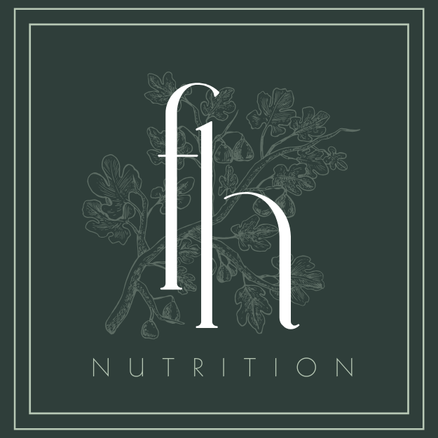 Fig and Honey Nutrition Logo (FHN) by Elizabeth Stewart, Registered Dietitian (RD)